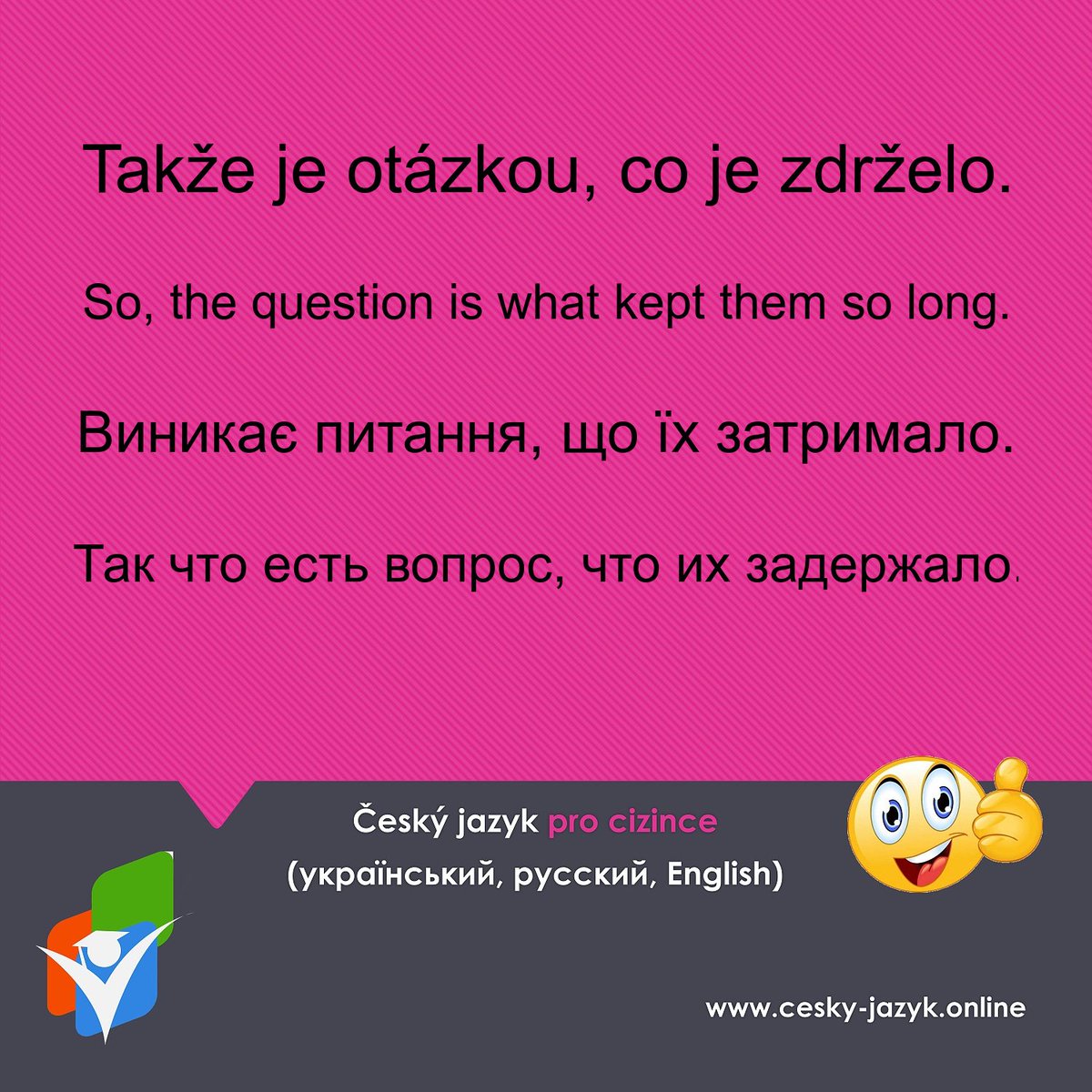 CestinaProCiz's tweet photo. 🇨🇿 Česká věta 

➡️Chcete si vyzkoušet online kurz češtiny?
Pro 🇬🇧 https://t.co/WkQWepLsEn
Pro 🇷🇺 https://t.co/IfzAdjoNNO
Pro 🇺🇦 https://t.co/bvcQCVM5Y7

#českávěta #českévětykaždýden #českáfráze #čeština #českýjazyk #češtinaprocizince #českýjazykprocizince #češtinaonline https://t.co/UF42sR166G