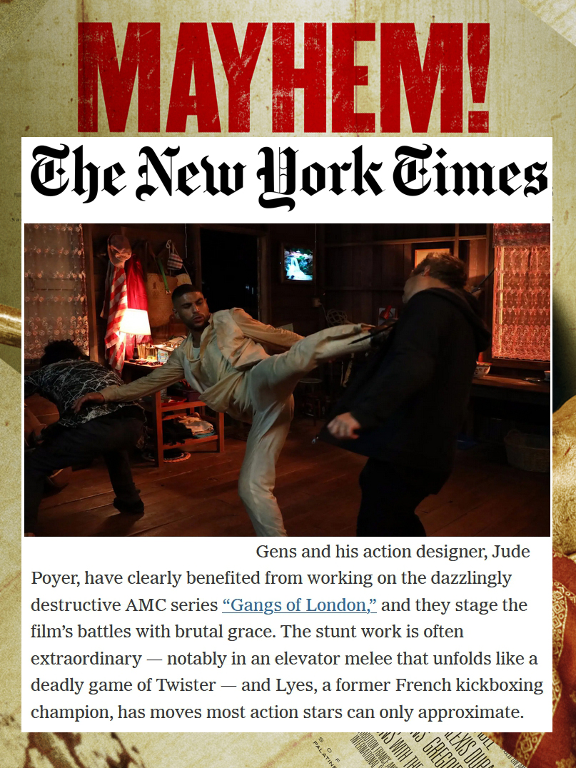 'Mayhem !' on US 🇺🇸 screens from tomorrow. 
#actionmovie #actioncinema #stunts #martialartsmovies