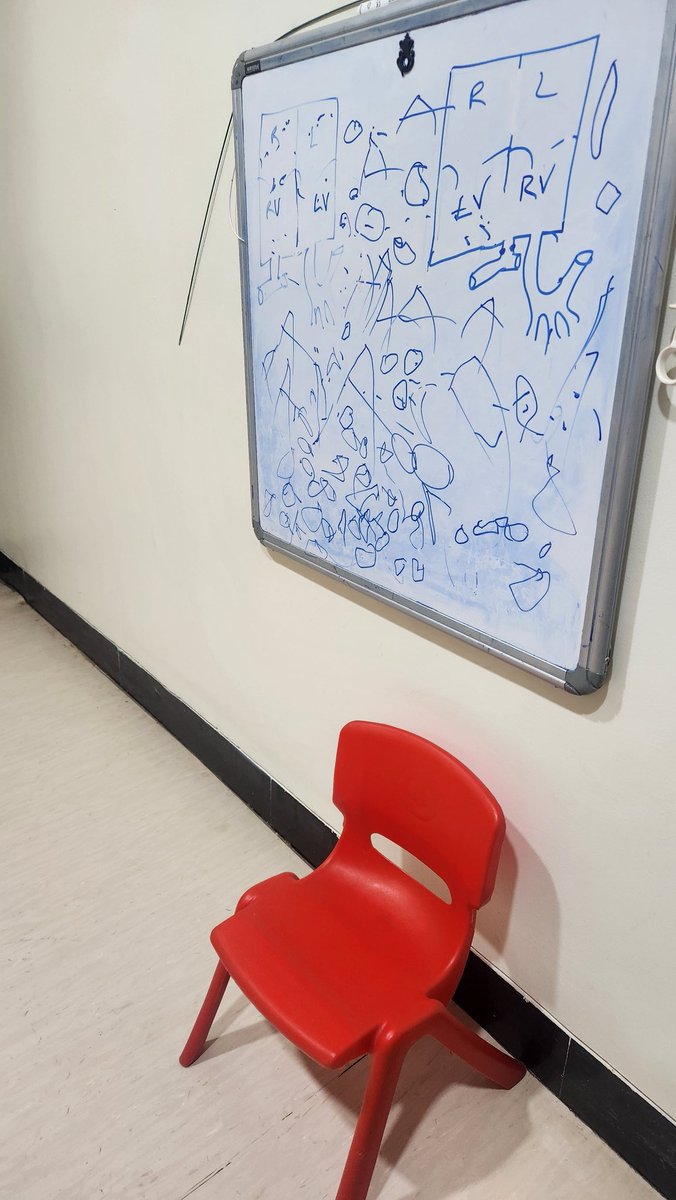 swatigar's tweet image. A certain little person sat on the little chair and then stood on it too, to scribble away in my room while their  parent and I talked things peds card.

Ps: the little one  had #DownSyndrome and it was 😍 to see the parent-child bond. 
#MadeMyDay that day