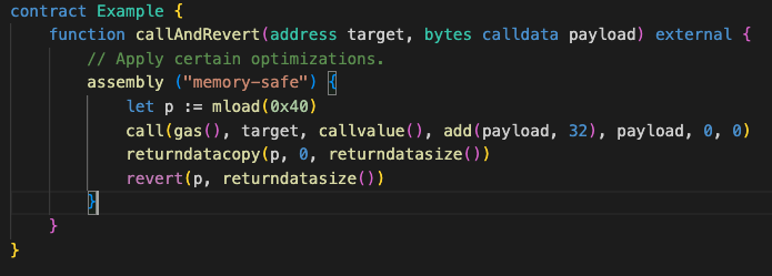 gkrastenov's tweet photo. What does the `memory-safe`  flag do?

The flag tells the compiler to rely on the assembly block respecting Solidity's memory layout, enabling specific optimizations.

By default, moving stack variables to memory and other memory optimizations are disabled in inline assembly