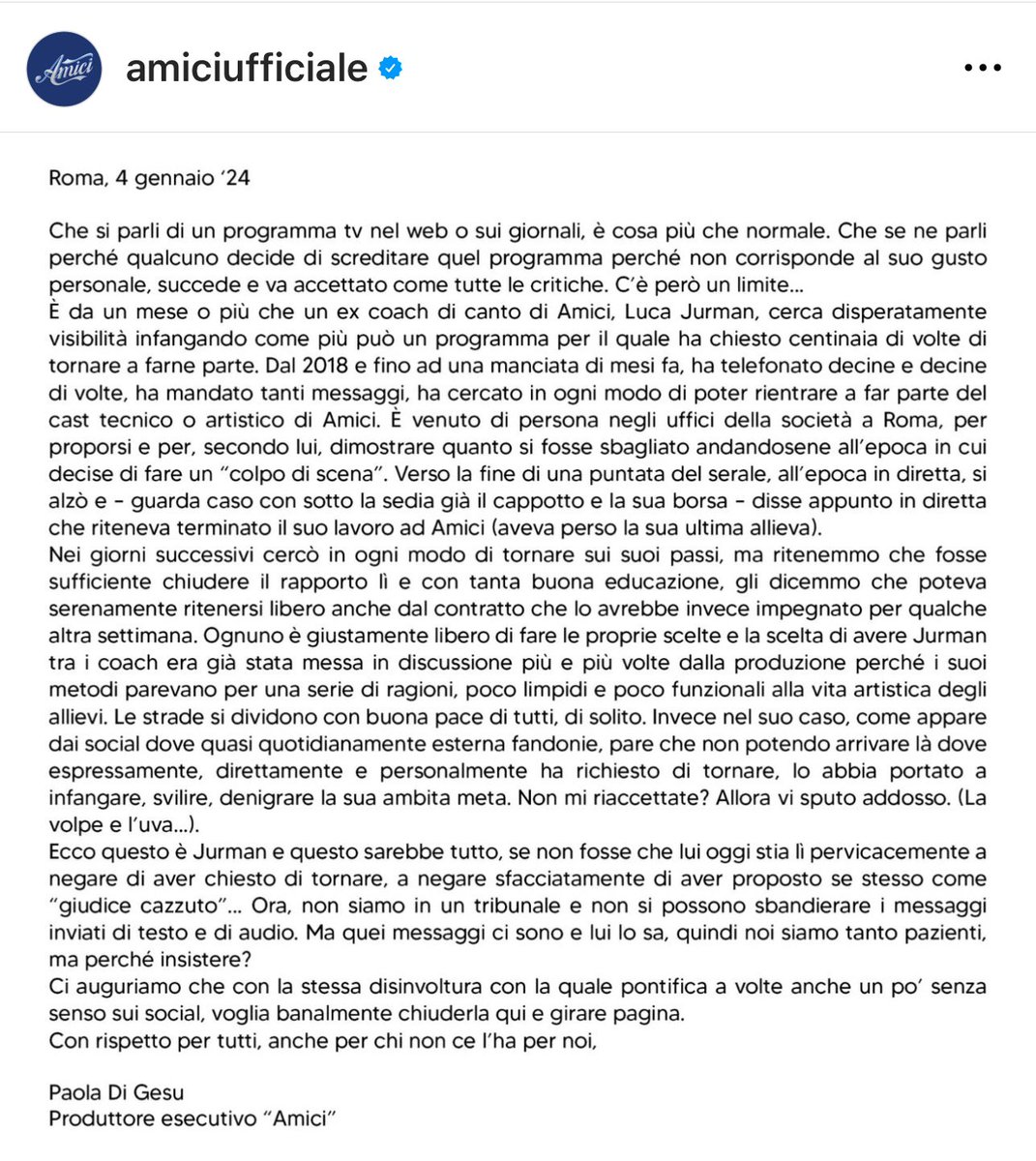 milariat's tweet photo. @AmiciUfficiale finalmente lo mette al suo posto @LucaJurman età percepita 15 anni. #amici23 https://t.co/x84h1RlYhc