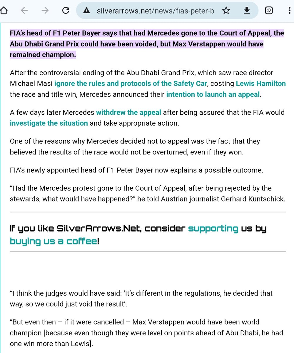 F1WDC2021's tweet photo. #F1 coincidence?
@peter__bayer now CEO of @redbullracing 2nd team @AlphaTauriF1
For #AD2021 he was Secretary General for Sport,
Masi' boss
The @fia official who could invoke Right of Review.
The one who said that ICA independant judges would void the race
#F1xed #AbuDhabiScandal https://t.co/LmJOSTJG7I