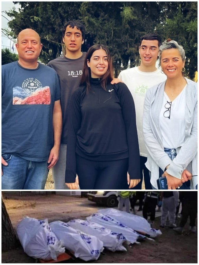 (via <a href="/DrEliDavid/">Dr. Eli David</a> )
Dit is de familie Kotz: Livnat, Aviv, Rotem, Yonatan en yftah. Ze woonden in kibboets Kfar Aza.
Het hele gezin werd op 7 oktober in hun huis vermoord door Hamas-terroristen die vanmiddag in Nederlandse treinstations weer steun krijgen door <a href="/ashatenbroeke/">Asha ten Broeke</a> en
