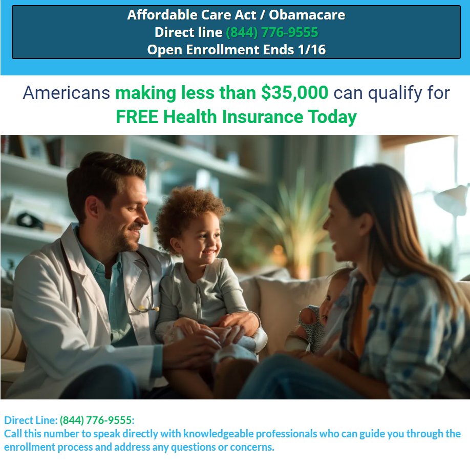 Offers from #callaffiliate:
⏱TIME RUNNING OUT | Enroll by Jan 16th | 🚑FREE Health Insurance🏥  | Income under $35,000 | CALL NOW📱 | Mon-Fri 9am-6pm #Obamacare #AffordableCareAct #freestuff #freeinsurance #deals #medicalinsurance #healthinsurance #freelancer #frugal #savemoney
