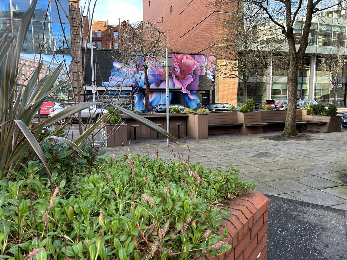 ChrisMccracken_'s tweet photo. Just left @BBCTalkback @NewsDeclan talking positive vision #Belfast Not shared by some callers who felt city dirty

But what did I experience outside: new park with Alex at work #cleanworks spotless parklet, new bridal shop, glistening new buildings #RealityCheck @BBCMarkSimpson https://t.co/s0V4r1M4qm