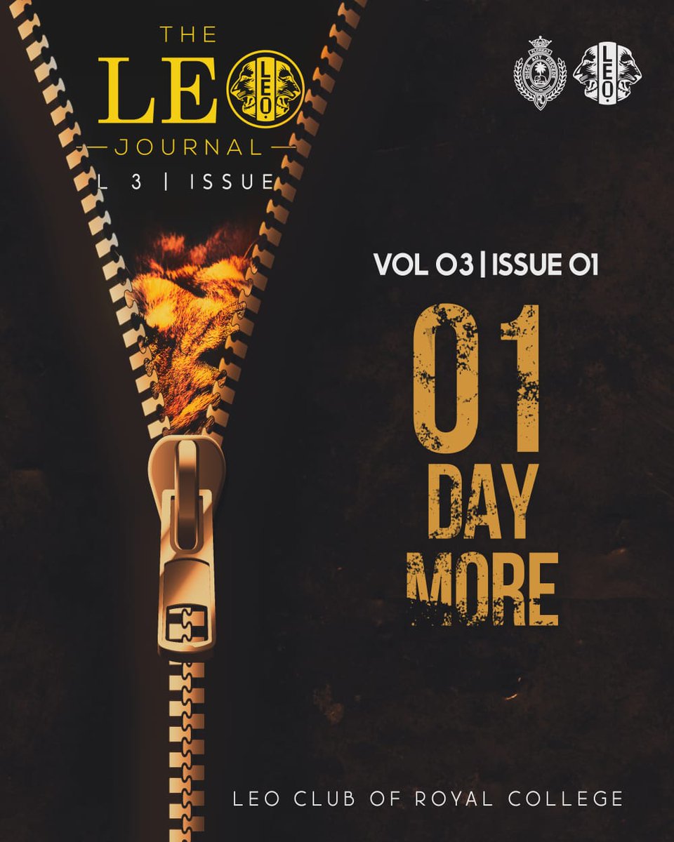RCLEOCLUB's tweet photo. 1 Day More... 

The anticipation is building up! Stay tuned for the release of The Leo Journal and be prepared to immerse yourself in a world of captivating stories and exciting updates! 

#TheLeoJournal
#LCRC https://t.co/SNeCHBg8yR