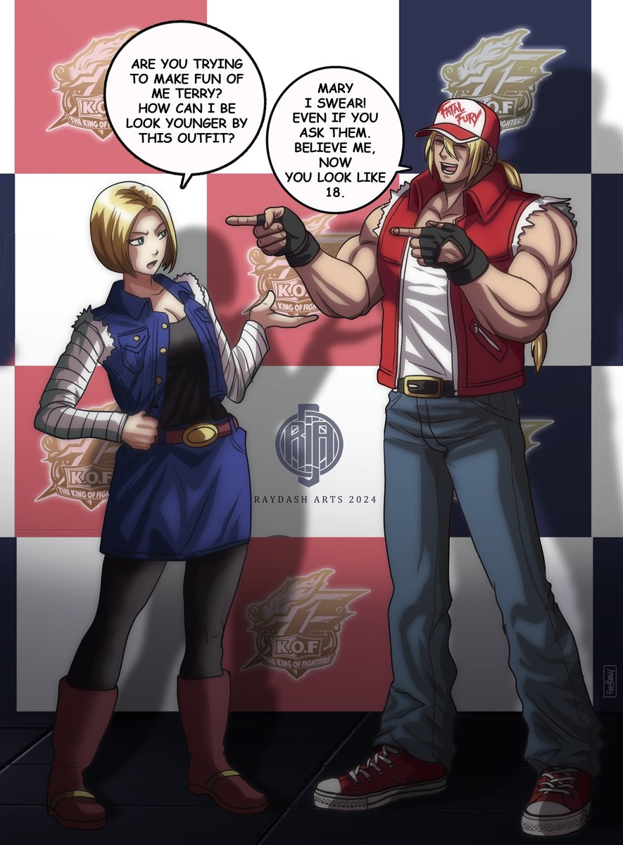 18 years Younger.
#bluemary #android18 #terrybogard #snk #kof #fatalfury #thekingoffighters #kof15 #kofxv #kingoffighters15 #raydasharts