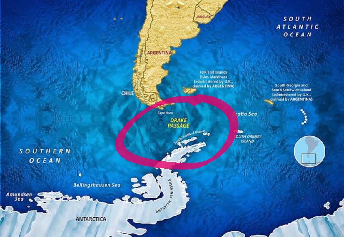 erregina's tweet photo. Ahora varios están preocupados porque pronto van a pasar por el Paso Drake, que es el que separa América del Sur de Antártida. Son aguas muy hostiles y heladísimas. Las temperaturas más altas suelen ser de 0º C. https://t.co/DpXUJNJ7VV