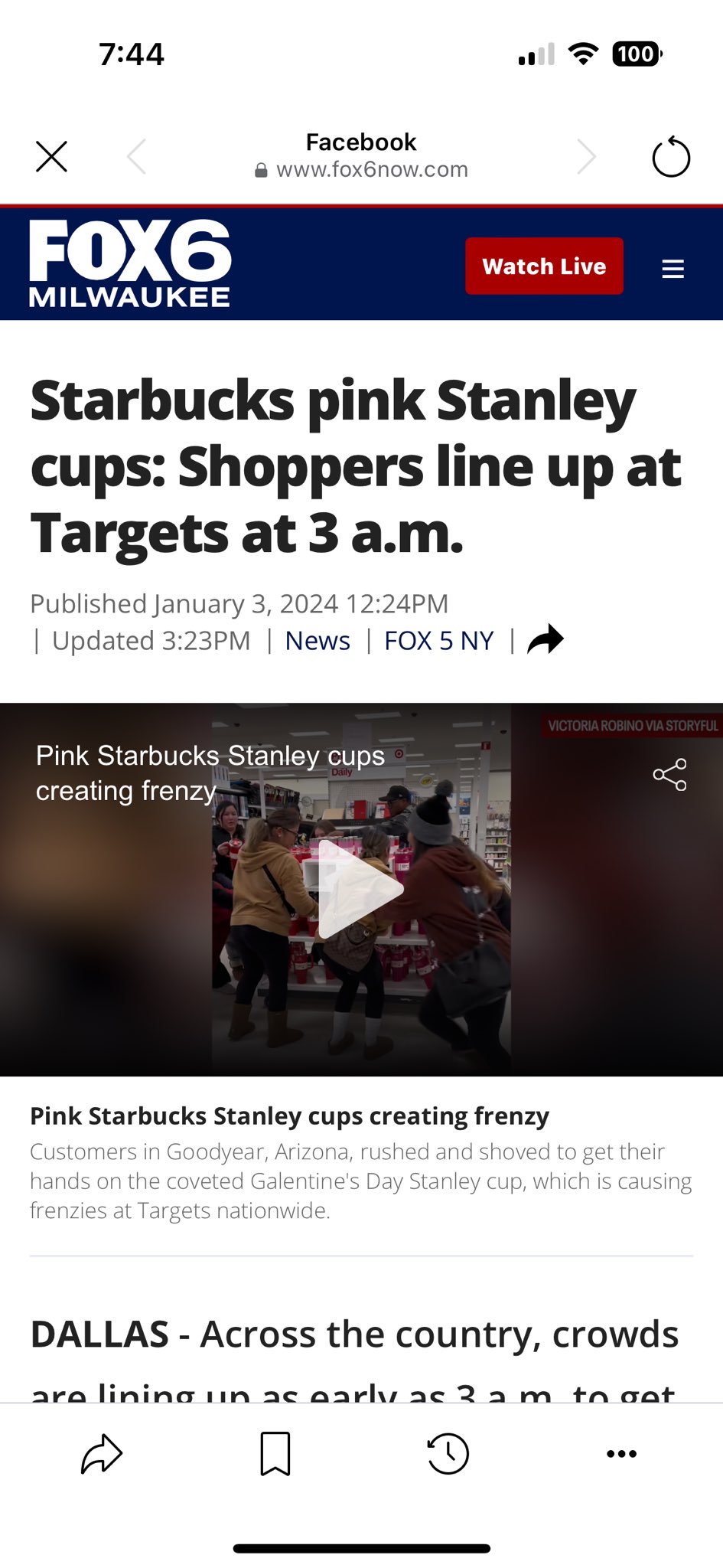 Starbucks pink Stanley cups: Shoppers line up at Targets at 3 a.m.