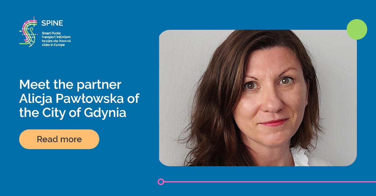 project_spine's tweet photo. Alicja Pawłowska, Head of Sustainable Mobility at the City of Gdynia's Investment Department, coordinates collaboration with local partners and stakeholders in SPINE's Twinning City. Get to know Alicja here: https://t.co/BcbZI3usyL

#PublicTransport https://t.co/L2uLnY3DqF
