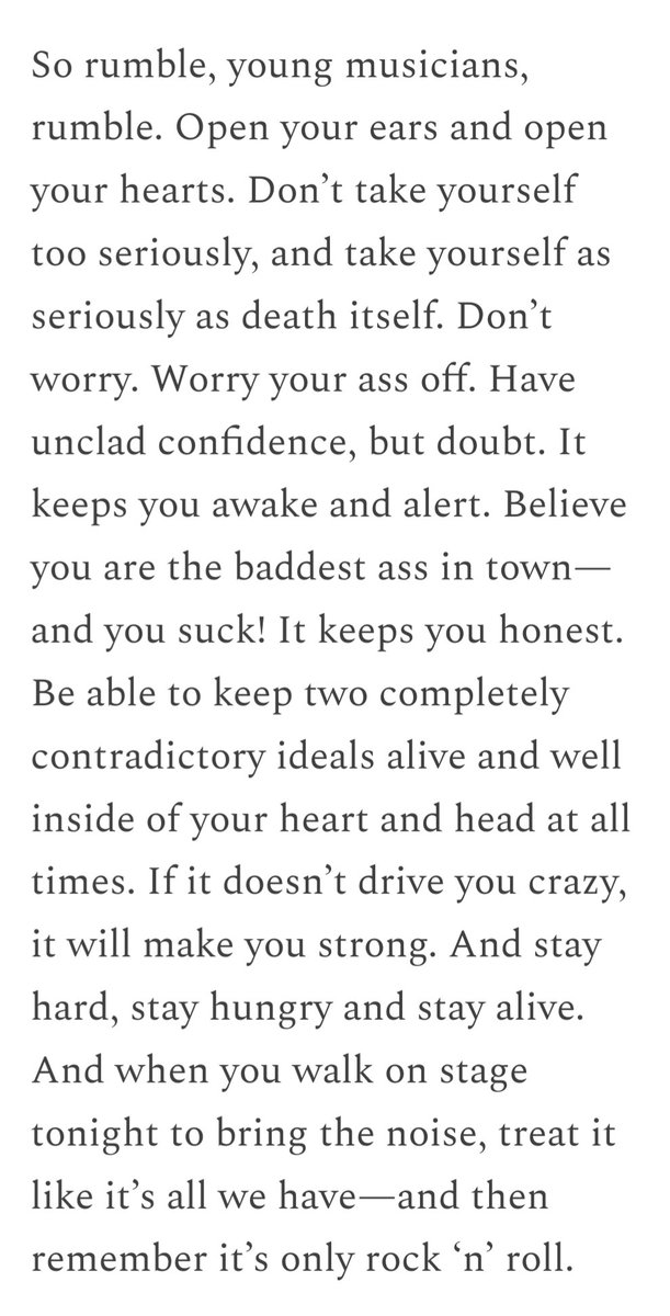 Bruce Springsteen's advice for young musicians, great for every setting really 

(from his SXSW keynote, 2012)