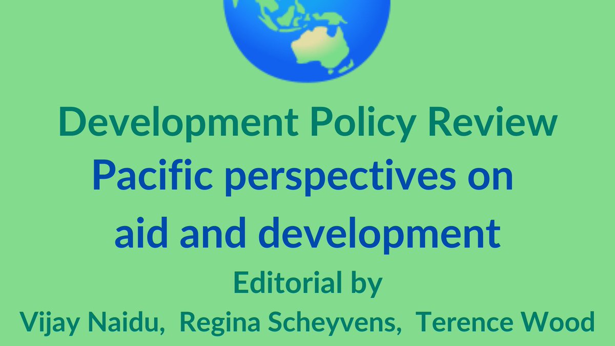 SarahJPh37's tweet photo. Have you read the editorial by Vijay Naidu, Regina Scheyvens and Terence Wood for our #devpolicyrev special issue yet? Free to read here: https://t.co/3RqwQ4f5I5 https://t.co/6PDhUWyD7z