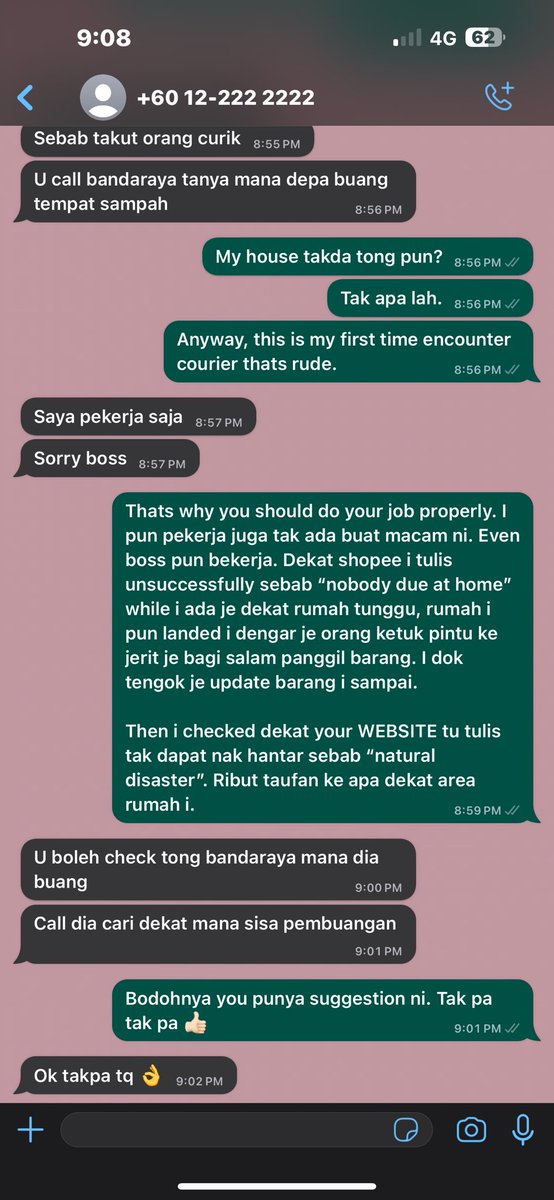 asmrchoo's tweet photo. I tunggu berhari hari, peram ke barang aku ke dah ambil barang aku ke apa tak tahu. Aku message siap tepek location kalau tak jumpa address. Sudahnya ini dia jawab? Waw. Macam mana boleh hire pekerja rude macam ni eh Best Express. https://t.co/EKpRfiEPcV