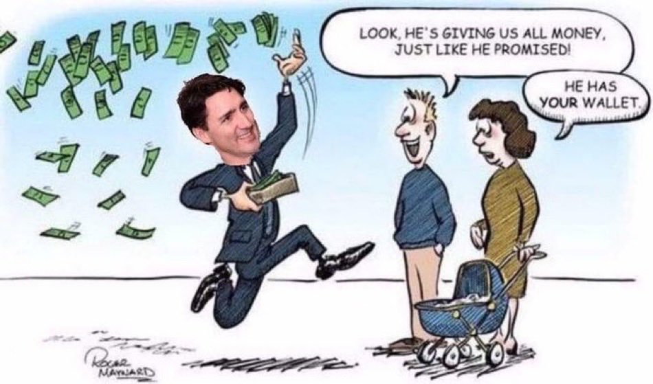 Good morning! A friendly reminder that CERB, UBI, Carbon tax credit, dental benefits, $10 daycare, etc is not government money, it came from actual Canadians who had to WORK for it. 

Don’t be fooled by liberal vote buying. 

Vote smart, #VoteConservative 

#Pierre4PM