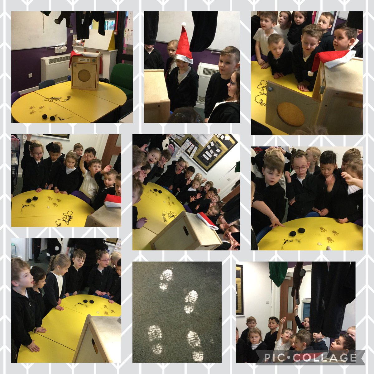LockiesCPS's tweet photo. Year 1 arrived at school to a big surprise this morning. We found some thread, some footprints, a squeaker, a washing machine and some coal. I wonder what our new model text could be this half term in English? #lscpsclass4 #lscpsclass3 #lscpsenglish #MikeInkpen #ThreadBear https://t.co/Ahe22RERNy
