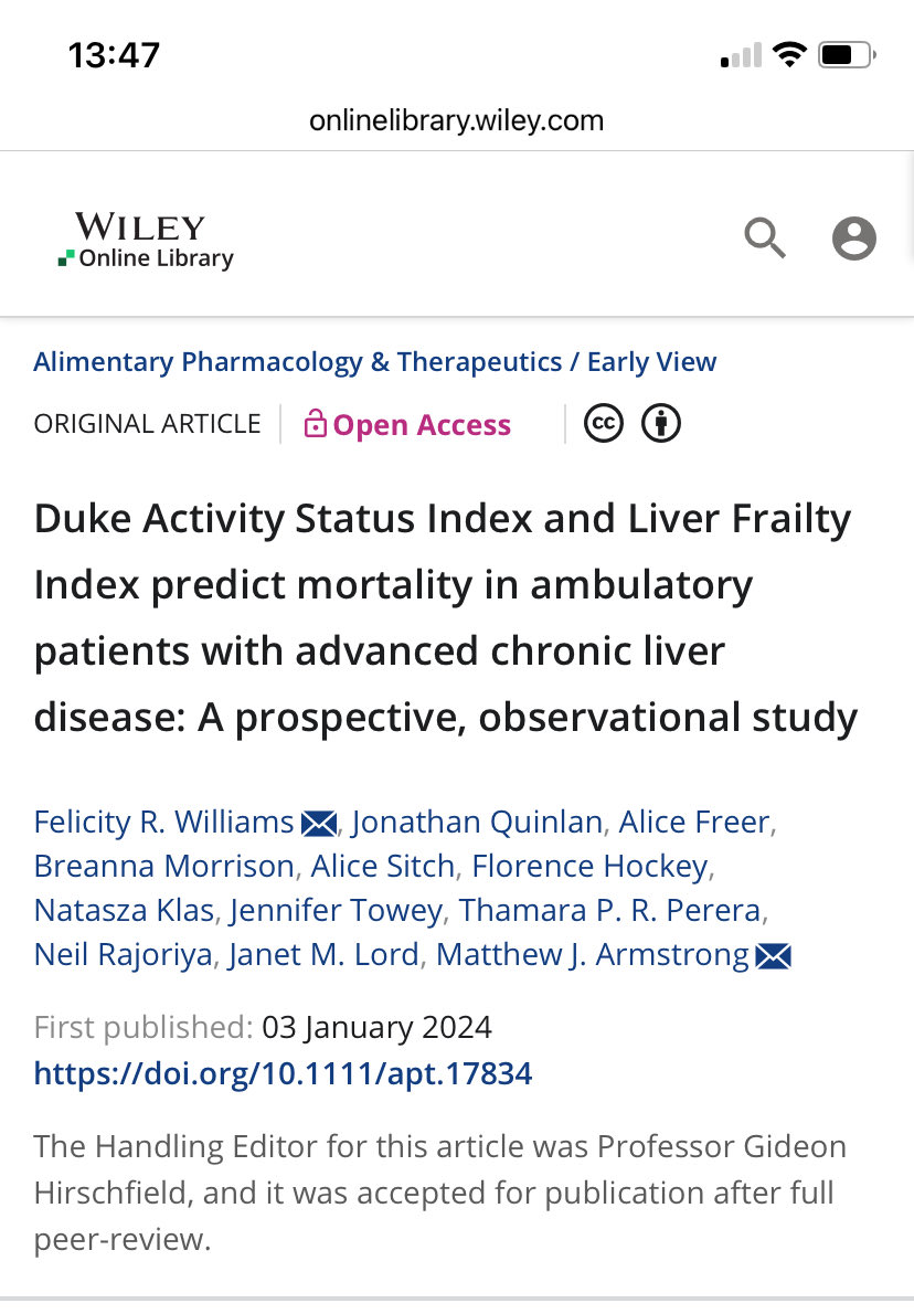 Matthew Armstrong π (@drfattyliver) on Twitter photo β¦<a href="/APandT/">roypounder.apt</a>β© β¦<a href="/liverphysio/">Dr Felicity Williams</a>β© β¦<a href="/LiverAHPs/">LiverAHPs</a>β© utility of DASI (aerobic capacity) questionnaire and LFI in CLD patients awaiting #livertransplant. β¦<a href="/BirminghamBRC/">NIHR Birmingham Biomedical Research Centre</a>β© β¦<a href="/uhbtrust/">University Hospitals Birmingham</a>β© β¦β© β¦<a href="/BASLedu/">BASL education feed</a>β© β¦<a href="/EASLnews/">EASLnews</a>β© β¦#livertwitter doi.org/10.1111/apt.17β¦ β¦<a href="/APandT/">roypounder.apt</a>β© β¦<a href="/liverphysio/">Dr Felicity Williams</a>β© β¦<a href="/LiverAHPs/">LiverAHPs</a>β© utility of DASI (aerobic capacity) questionnaire and LFI in CLD patients awaiting #livertransplant. β¦<a href="/BirminghamBRC/">NIHR Birmingham Biomedical Research Centre</a>β© β¦<a href="/uhbtrust/">University Hospitals Birmingham</a>β© β¦β© β¦<a href="/BASLedu/">BASL education feed</a>β© β¦<a href="/EASLnews/">EASLnews</a>β© β¦#livertwitter doi.org/10.1111/apt.17β¦