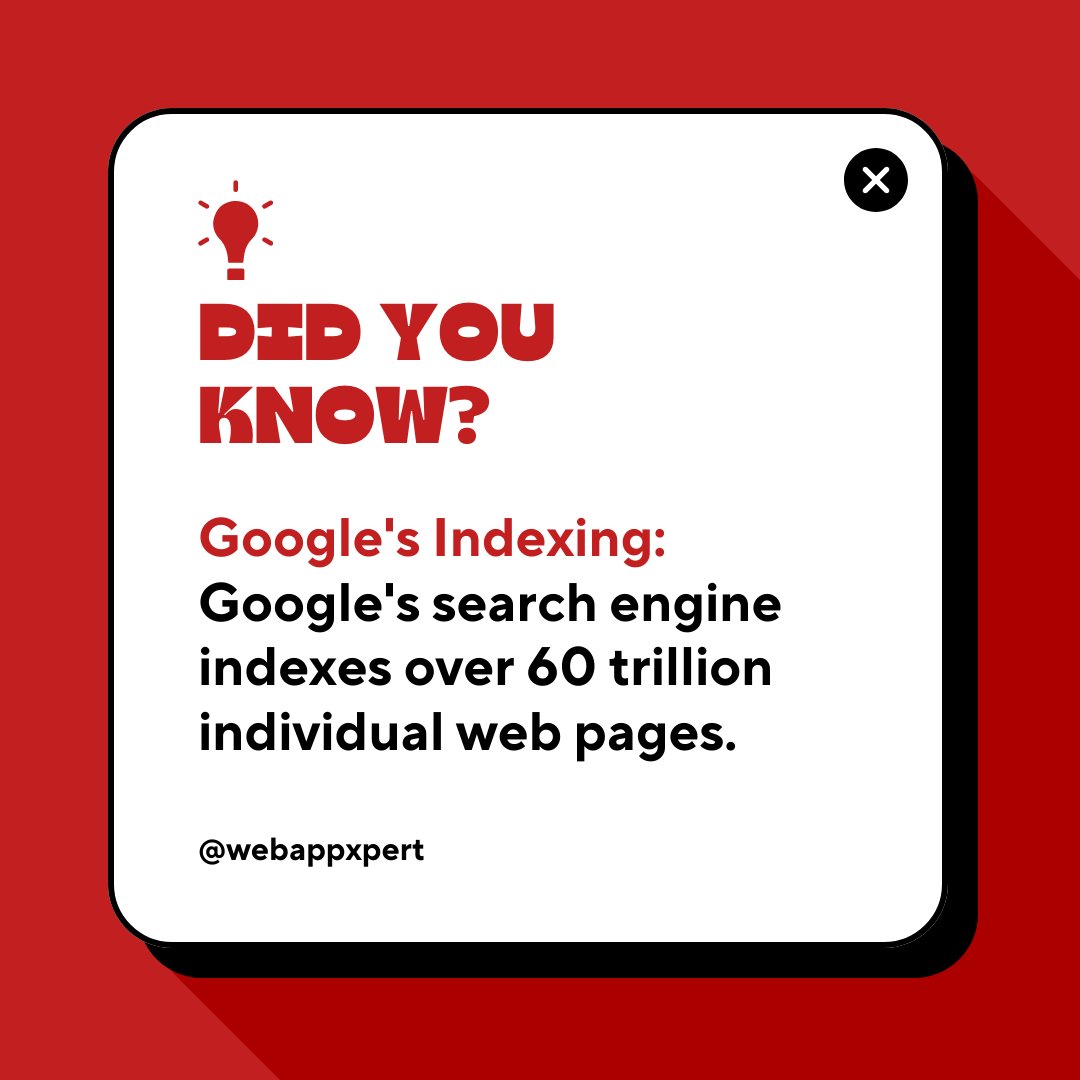 Webappxpert's tweet photo. @Google Indexing���� 

#DidYouKnow #FactsMatter #Website #WebsiteDevelopment #tech #Google https://t.co/n2NbMpfrHc