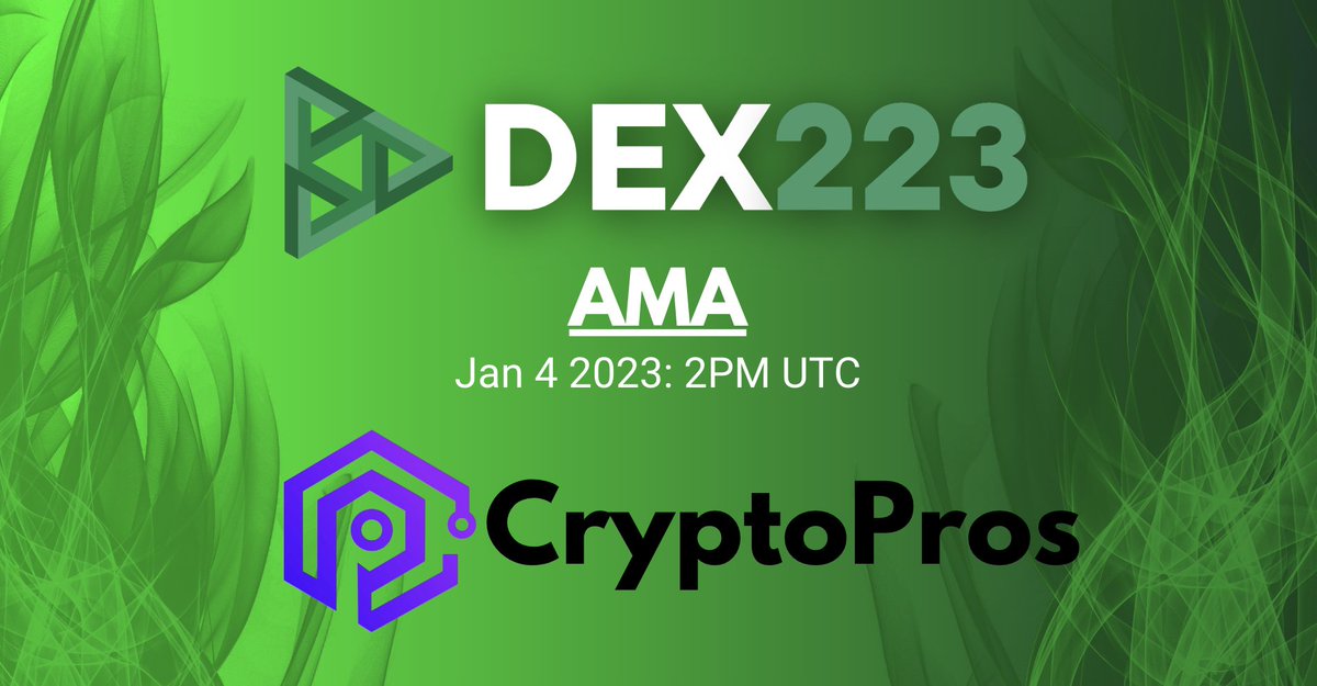Dex_223's tweet image. Next Dex223 AMA today with @Dexaran, #TheManBehindTheCode on @Crypto_ProsCM Telegram Channel (2PM UTC): Join Now!

👉t.me/cryptoproscomu…

💰 500k D223 Token will be given out as Rewards!

Get your discounted #D223 tokens on Dex223.io, only 6 days left! 🔥