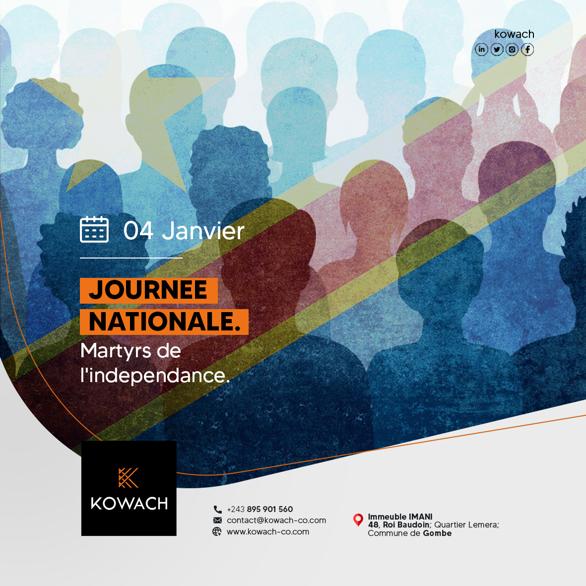 Kowach_co's tweet photo. 04 janvier 1959 au 04 janvier 2024.

En mémoires des « martyrs de l'indépendance »

#kowach #martyrsdelindependance https://t.co/5aUT0PUuCC
