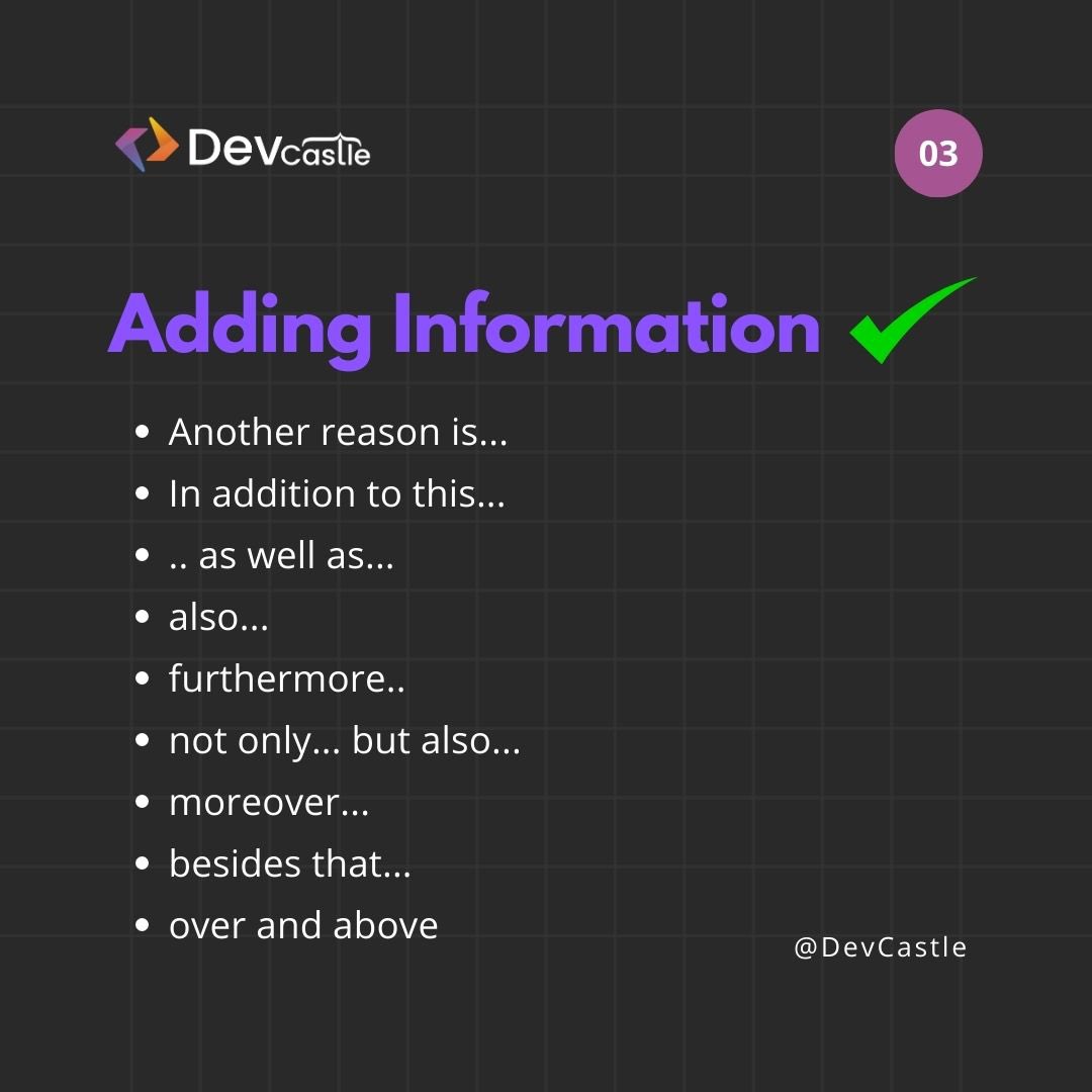 DevCastleX's tweet photo. Useful Phrases for IELTS Speaking 📌

Ready to conquer IELTS and polish your Spoken English skills?
👉 Join our IELTS &amp; Spoken English Course 🚀📚
- 🔍 Enhanced IELTS Performance
- Confident Spoken English
- Expert Guidance
- Interactive Learning
- Personalized Approach https://t.co/157WFrlSal