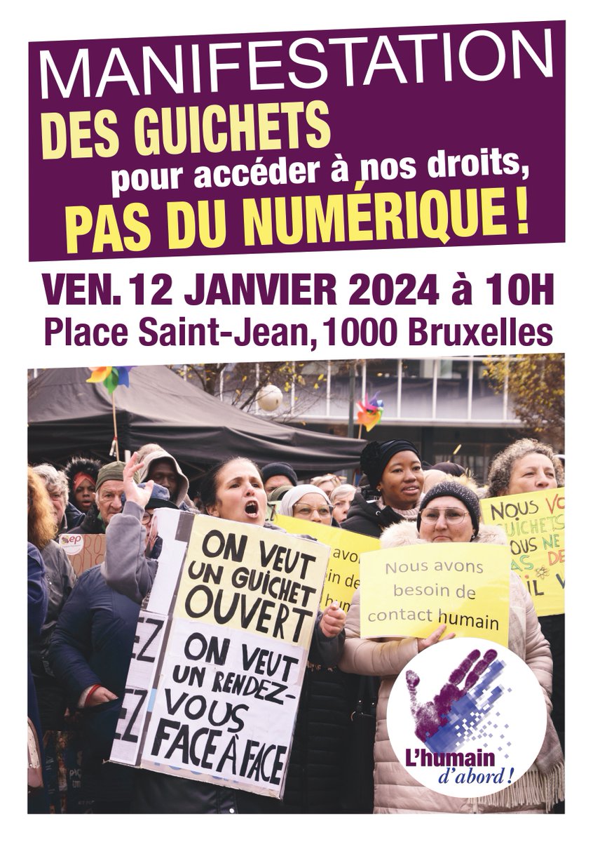 La moitié de la population bruxelloise est en vunérabilité numérique ; peine ou peinera à accéder et à exerces ses droits. Le vendredi 12 janvier, qui sera vraiment à leur écoute ?
#BruxellesNumérique #Lhumaindabord