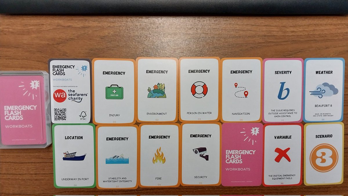 First day of 2024 in the office and on my desk is this fab set of safety cards from The Workboat Association. 

What a great idea to enable crew to have conversations about emergencies and planning for safety 👏👏👏

#ProudFunder @Seafarers_KGFS