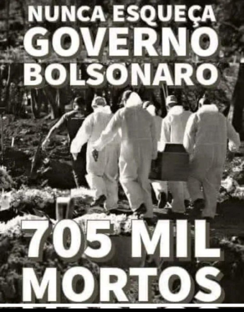 BaptistaWa89334's tweet photo. Não tem um Brasileiro que não tenha perdido um  amigo ou ente querido na Pandemia. 
Bolsonaro foi contra o isolamento social, o uso de máscaras; fez aglomerações; atrasou a compra de vacinas e fez campanha contra.
E ainda tem psicopata que o apoia!
Queremos
BOLSONARO NA CADEIA https://t.co/zA7DSlWZ1S