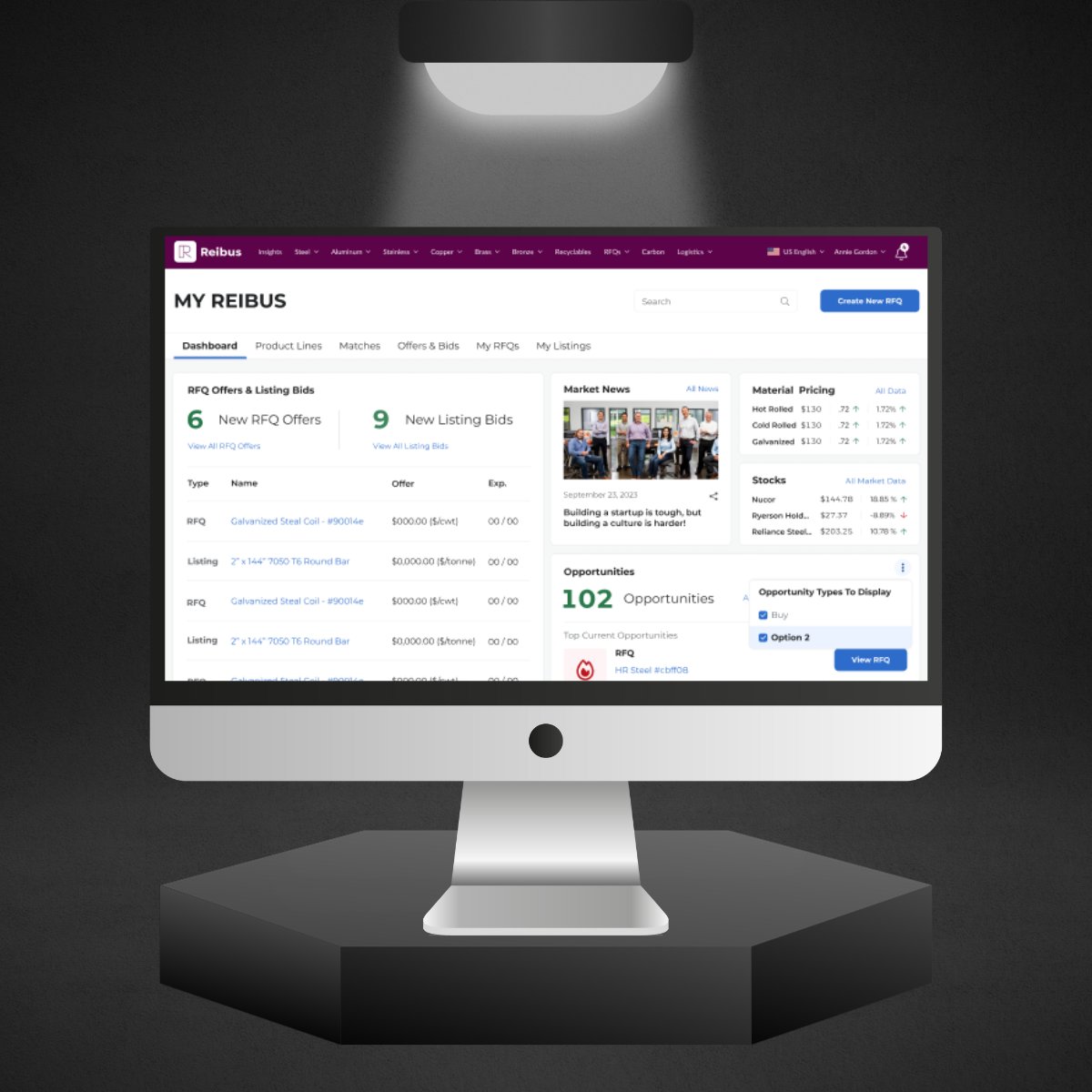 ReibusIntl's tweet image. We recently rolled out a new home dashboard design and want to hear from you! 

Comment below to tell us what you think ⬇️

Haven’t seen the new home dashboard yet? Log in today: app.reibus.com/login?utm_sour…

#MetalsMarketplace