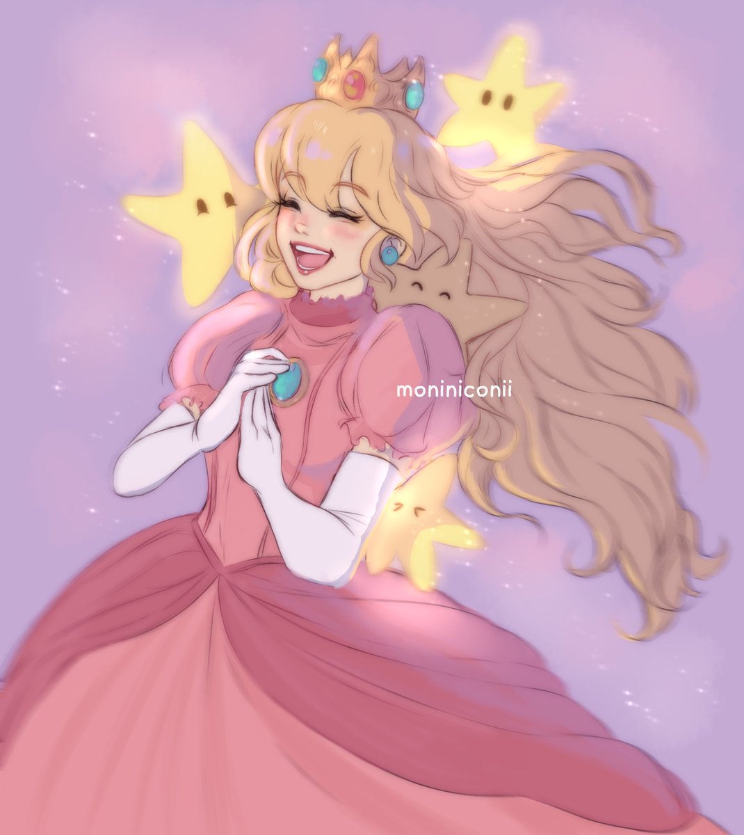'Let's bring our princess back to her castle!' 🩷⭐💫 #supermario #peach #fanart