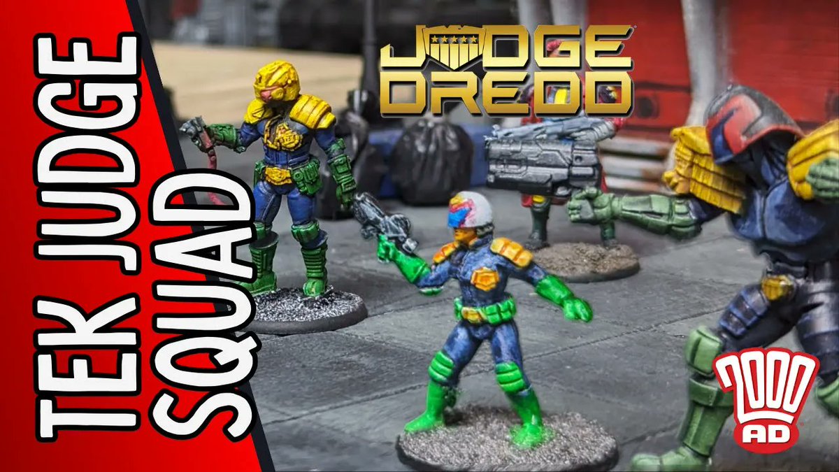 In this video, I am showcasing my completed 50-point Tek Division. Models come from a selection of @WarlordGames and @MongoosePub. And, of course, it will be used in the @2000AD Judge Dredd Starter Set - I AM THE LAW! For points and rules. Enjoy! patreon.com/posts/judge-dr…