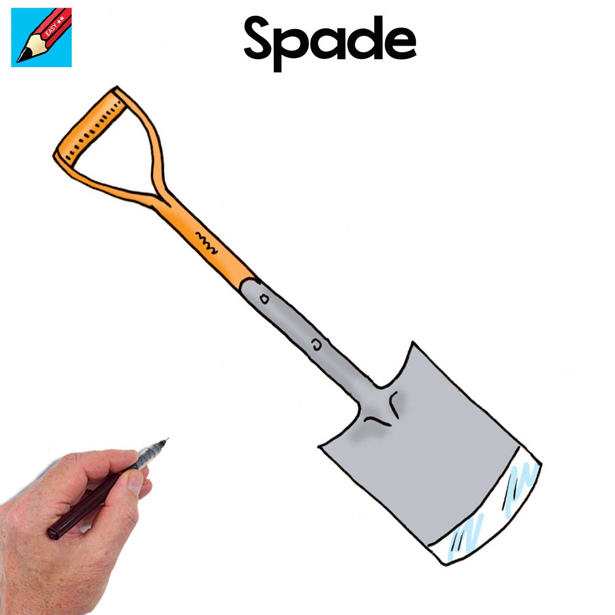 How to draw a garden spade real easy https://t.co/AnLH5wX5wx, image size:1200x1200