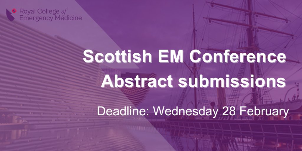 Join us in Dundee for the Scottish EM Conference 2024 on 15-16 May 📣 Abstract submissions are now open 🏆Prizes for the winning presentations in the free papers and student categories 🎤 Oral presentations & poster opportunities are available @VP_Scot_RCEM @feefifofum999