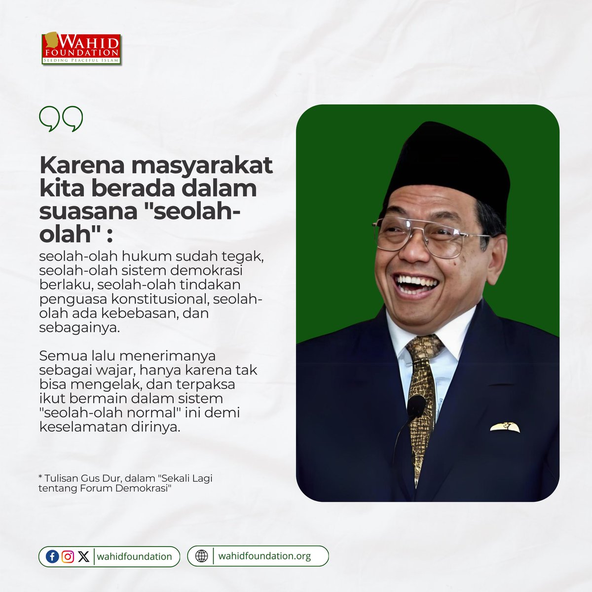Kita masyarakat seolah-olah, is that true?

#wahidfoundation #gusdur #demokrasi #demokrasiindonesia