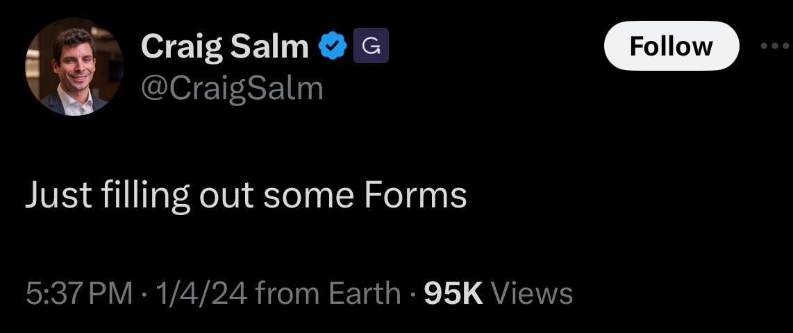 🚨 BREAKING 🚨

GRAYSCALE CHEIF LEGAL OFFICER
JUST POSTED “ JUST FILLING OUT
SOME FORMS ”

ETF IS COMING THIS WEEK 👀 ?