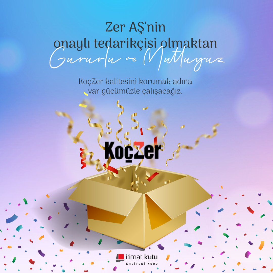 itimat_kutu's tweet photo. KoçZer uzmanlığı ve deneyimiyle İtimat Kutu değerlerini birleştirerek, işimize olan sevgi ve tutkumuzu arttırıp fayda üretmeyi sürdüreceğiz. Müşterilerimize en iyi hizmeti sunabilmek adına süreçlerimizi ve iş birliklerimizi geliştirmeye devam edeceğiz. https://t.co/3un86BkiE3