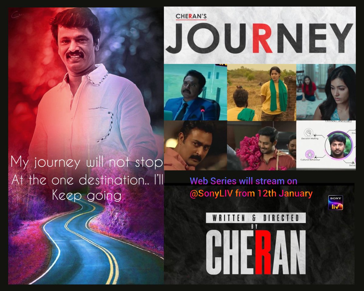 p_jegatha's tweet photo. Welcome to the #Journey of life!
Quality, Consistency and
Passion will take you a long-way!

#CheransJourney

Web Series will stream on
@SonyLIV from 12th January
@directorcheran @eka_dop @CSathyaOfficial @realsarathkumar @prasanna_actor @Aariarujunan @divyabarti2801 @kalaiactor https://t.co/OOHLjLZyfS