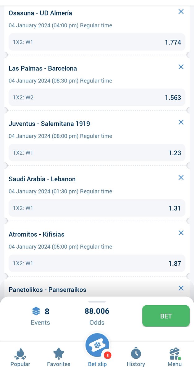 88 Odds - Straight Wins

1xbet Code - YH4FG

Register your 1xBet✅👉 is.gd/nMp5c5

Use my promocode “7BESTOTIPS” for 300$ bonus 💲on your first deposit