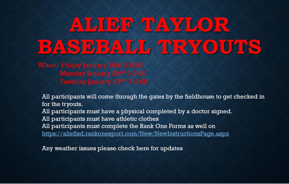 Alief Taylor Baseball tweet media