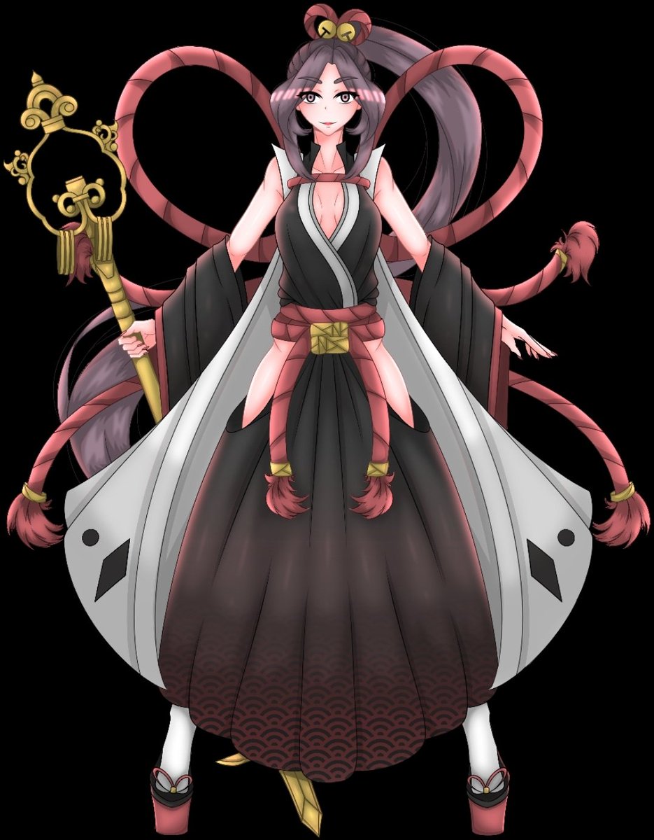 I know I just posted MK1 Miko, but here's the newest iteration of her by @AThesa94 :> 

Shrine Keeper Miko, 
Division 1 in Bleach 
(yes, the khakkara is her bankaii)
#BLEACH #BLEACHTYBW #BLEACH千年血戦篇 #ichibantai #firstdivision #ocart