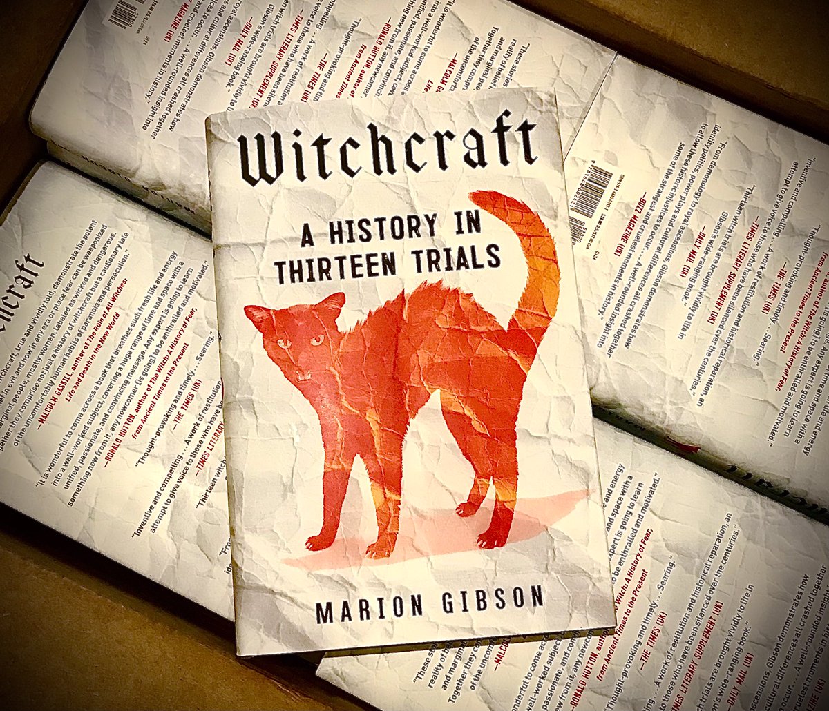 witchesetc's tweet photo. The American edition of Witchcraft: A History in 13 Trials - out 16th January. The UK-Commonwealth edition has a witchy blue cover; this edition has a little red hellcat!  
Find it at your local indie bookstore 
#witchcraft #America #history #books #bookstore https://t.co/jzbKAkIJd4