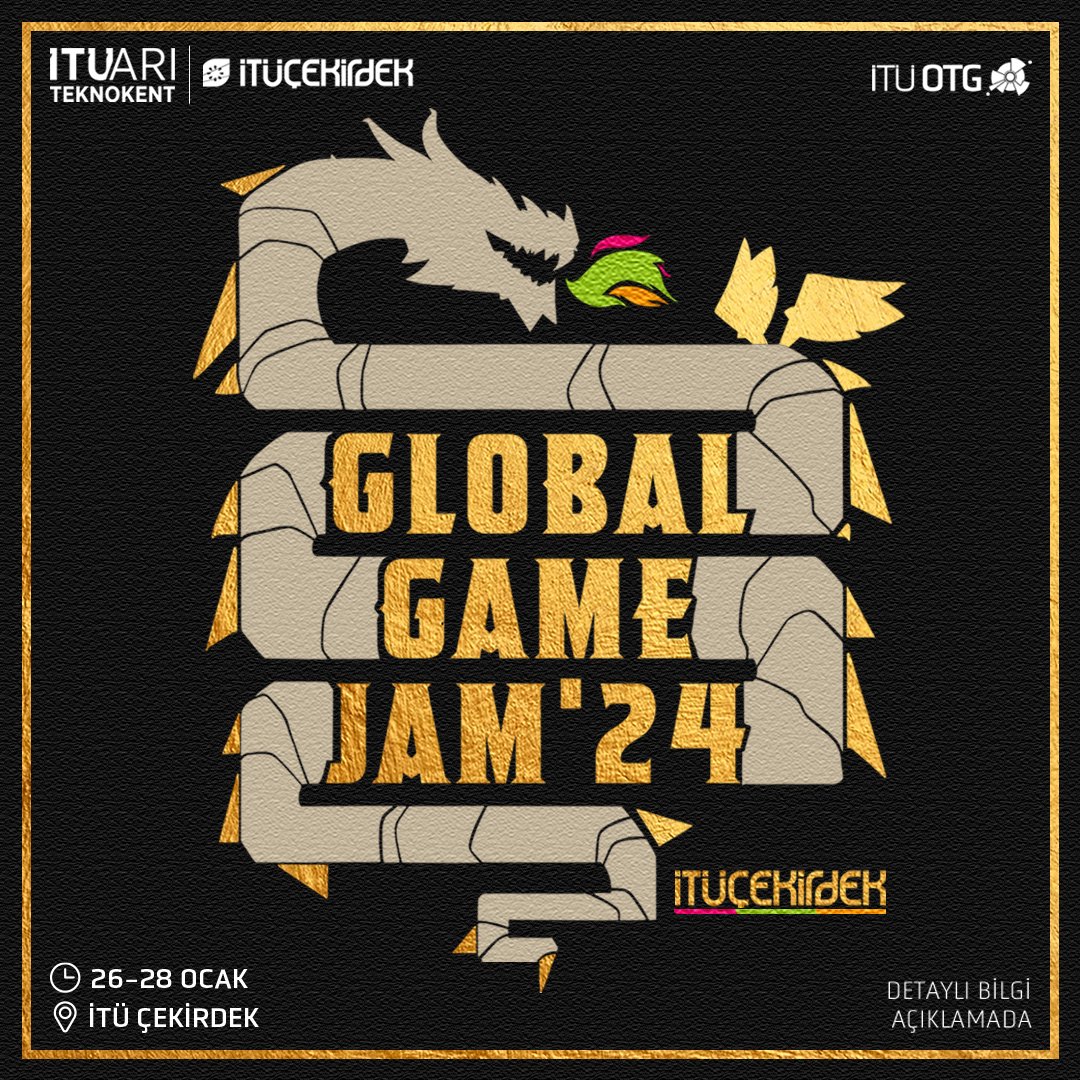 ituotg's tweet photo. 26-28 Ocak tarihlerinde İTÜ Çekirdek (@itucekirdek)  eş organizatörlüğünde gerçekleştireceğimiz Global Game Jam'24 etkinliğine katılmak için başvuru formunu doldurabilirsiniz! 

Not: Etkinlik kontenjanla sınırlıdır! 

Başvuru Formu: https://t.co/g4oSKDWNRI https://t.co/FkHdvO6Cg8