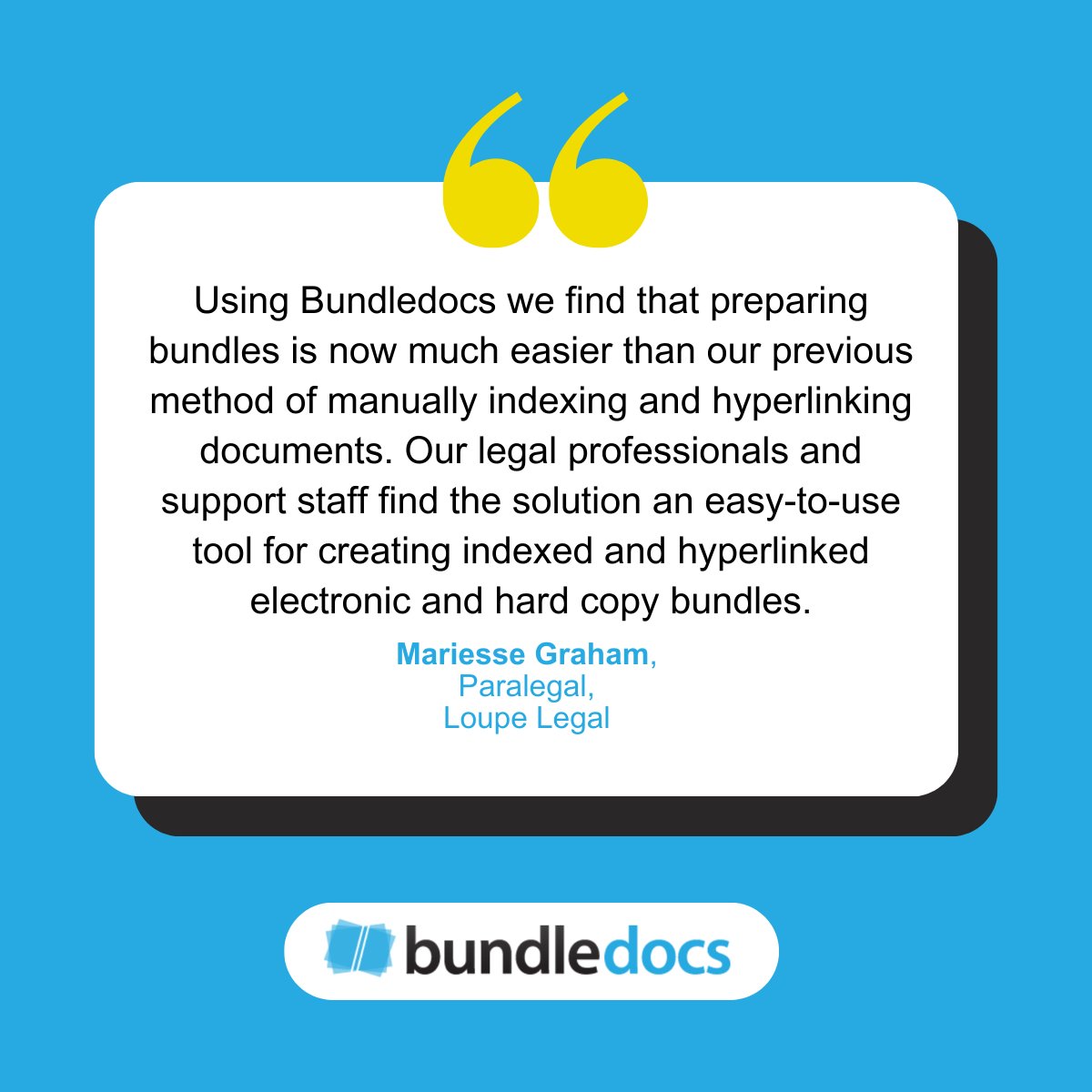 bundledocs's tweet image. Companies all around the world including Loupe Legal have chosen Bundledocs as their go-to bundling tool. 

For more information on creating bundles that will benefit you and your team, click here: hubs.li/Q02f3LGs0

#Ebundle #EBinder #PDFDocument #LegalTech