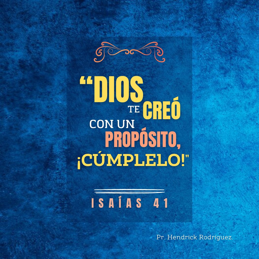 ISAÍAS 42

“Dios nos creó con un propósito y una misión que cumplir. Es hora de hacerlo”

#PrimeroDios #Rpsp