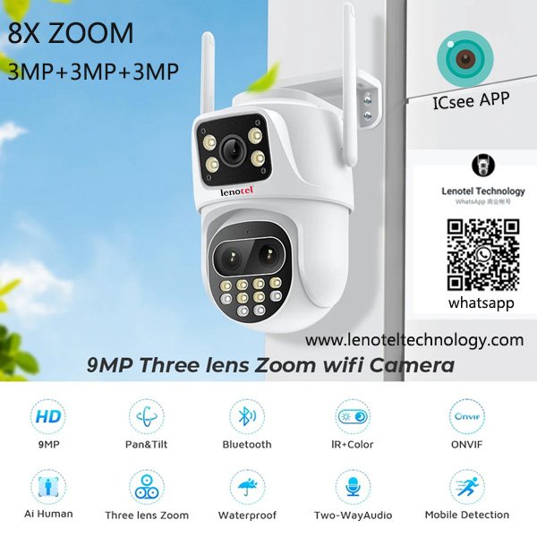 9MP 8X ZOOM wifi IP Camera