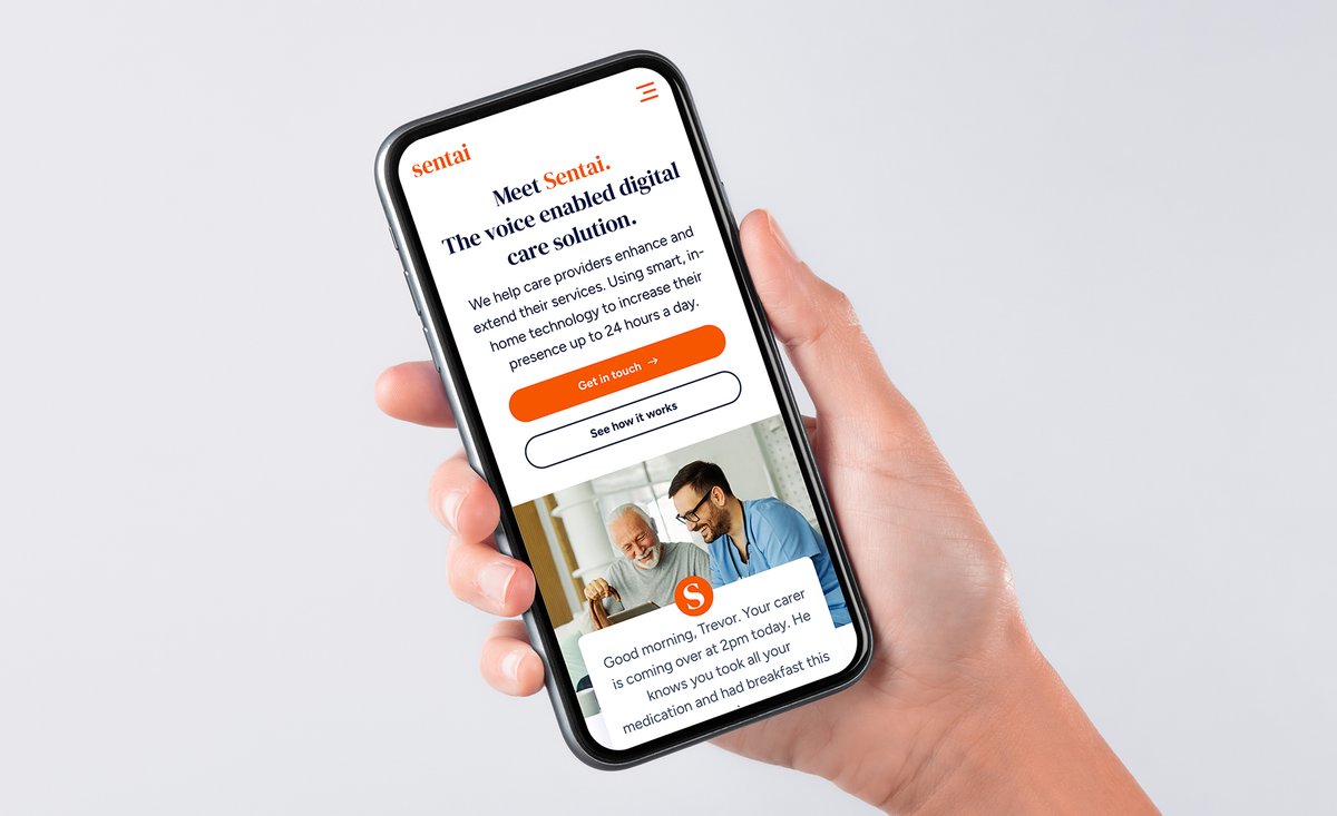 sofi_smith's tweet photo. Very proud to have worked with @sentai_ai - "The voice enabled digital care solution" on their brand refresh and website design in 2023 - check out the live site here https://t.co/9P8UNc9LRg https://t.co/tBwtcqiziy