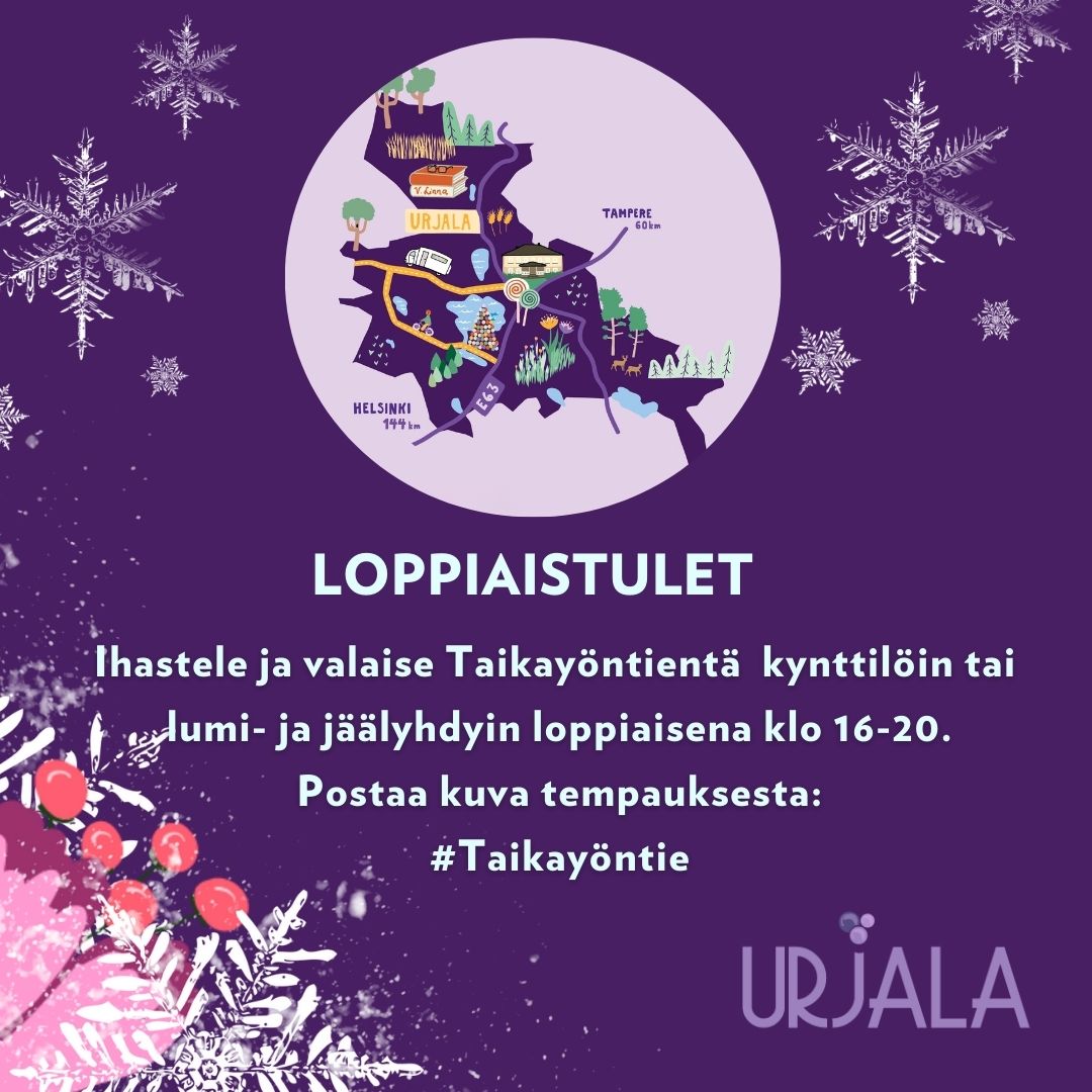 Urjalankunta's tweet photo. Anna loppiaisvalosi loistaa🕯🎼
#urjala
#KukkivaUrjala
#taikayöntie
https://t.co/411JVTUYza.+ https://t.co/g90JsynPtO