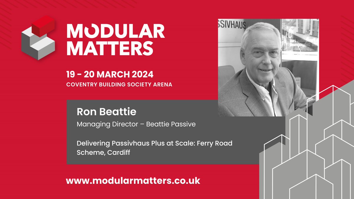 BeattiePassive's tweet photo. I'm speaking at #ModularMatters in March.
Come along to hear about our #Passivhaus Plus certified and #netzero rated modular housing scheme in Cardiff.
@ExploreOffsite https://t.co/2iHomVNGaw