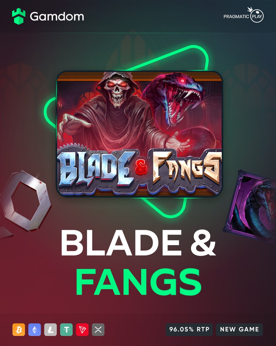gamdom's tweet photo. 🦇New Game: Blade & Fangs!⚔️☠️

Dive into the dark with Pragmatic Play's Blade & Fangs! 🌙

Lit candles, skulls, and sharp objects create a gothic thrill. The reels, shaped like guillotines, add suspense🕯️💀

And that's not all! You can win up to 5000x your bet! 💰

 We're giving away free spins for you to enjoy the game!🎰

-💚 +🔁 Mention a Friend
-Drop your userID in the comments

Give it a spin and let the darkness guide your way!💀 

🔗https://t.co/3a4dmN5njh