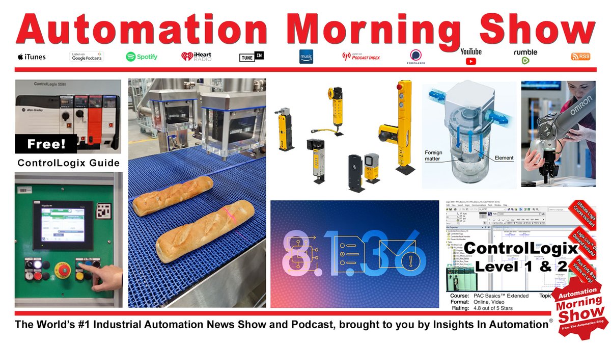 InsightsInAutom's tweet photo. Today News: @InductiveAuto on #Ignition 8.1.36’s New #DNP3 Driver and More, @PilzSafety Safety switches with guard locking, @SMCCorporation's New Speed Controllers and Vacuum Filter, New #ControlLogix Three Course Bundle Sale, @OmronAutomation on Cobot Safety, @GraceTechIA on #LOTO, @ISA_Automation on #Cybersecuirty, #ConditionMonitoring, and Cobot Palletizing, @OrientalMotor on Stepper Drivers, @Baumer on Sandwich Maker, @AVEVAGroup on Reducing Downtime, @EMR_Automation #Sentronic Value Controller, @hornerapg’s All-In-One Controller, @SchneiderElec’s New Essential #Automation Catalog and more in this episode of the #AutomationMorningShow:
https://t.co/ih3TBTVS3S
#Automation #Manufacturing #News