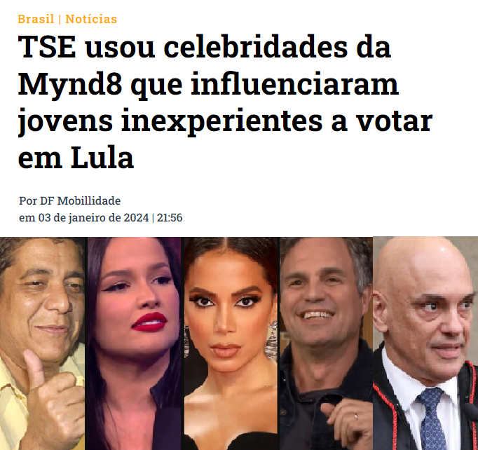 brasuca2099's tweet photo. Porque ninguém esta falando sobre a relação do TSE e PT com a Mynd8?

TSE+PT ❤️ Mynd8 https://t.co/9BCJ1lZ6gJ